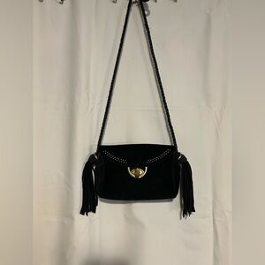 Nanette Lepore Black Crossbody Bag with Gold Accents